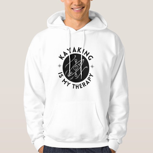 Kayaking är min terapi Hoodie (Framsida)