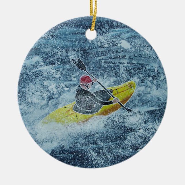 Kayaking Art Ceramic Ornament (Framsidan)