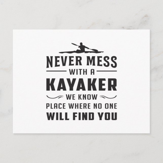 Kayaking Canoe Kayak Canoeing Funny Gift Idea Vykort (Framsida)