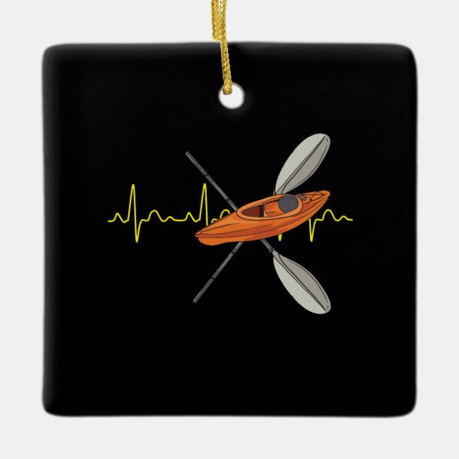 Kayaking Canoeing Julgransprydnad Keramik (Framsida)