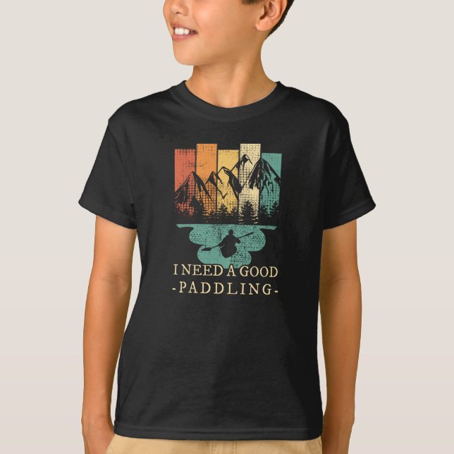 Kayaking Canoeing Retro T Shirt (Framsida)