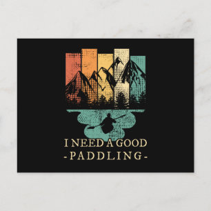 Kayaking Canoeing Retro Vykort