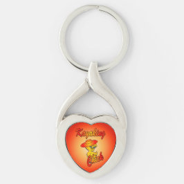 Kayaking-Chick nr 5 Twisted Heart Silverfärgad Nyckelring