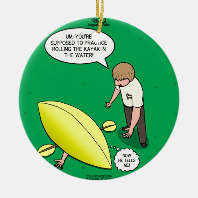 Kayaking expertis julgransprydnad keramik (Framsidan)