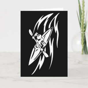 Kayaking Extreme Sport Graphic in Black & White Kort