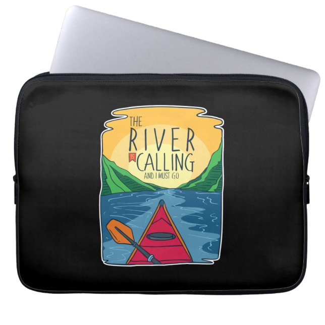 Kayaking - floden ringer och jag måste gå. laptop fodral (Framsidan)