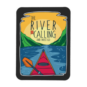 Kayaking - floden ringer och jag måste gå. magnet