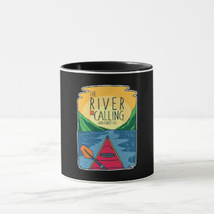 Kayaking - floden ringer och jag måste gå. mugg