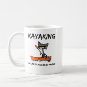 Kayaking för att mord är fel. kaffemugg