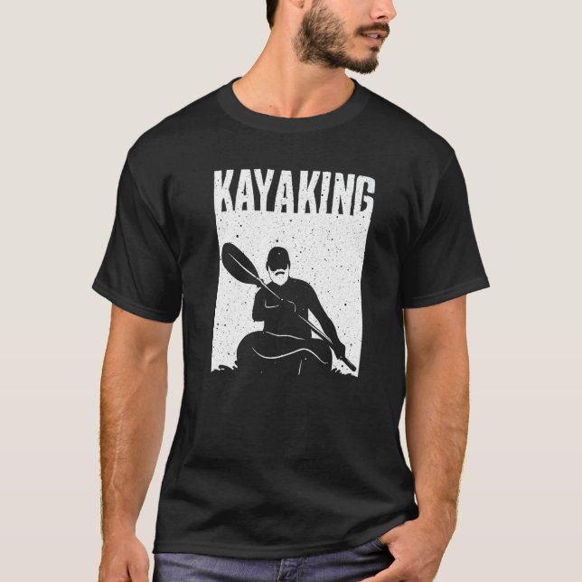 Kayaking For Men Women Kayak Rafting Row T Shirt (Framsida)