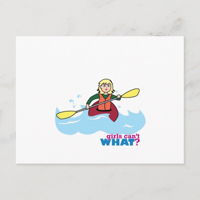 Kayaking Girl - Light/Blonde Vykort (Framsida)