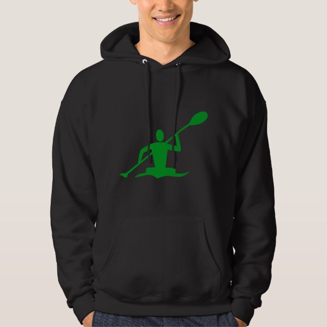 Kayaking - Grass Grönt Sweatshirt Med Luva (Framsida)