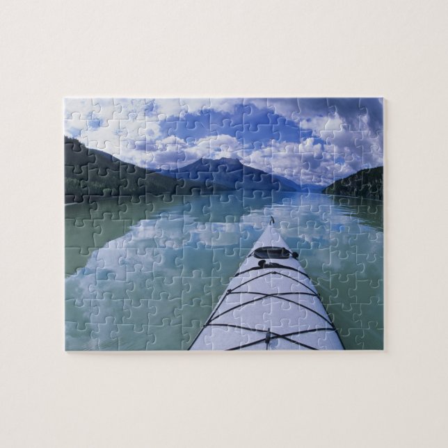 Kayaking i slutet av Azure Sjö i Wells Pussel (Horisontell)