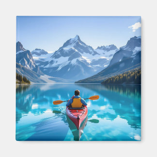  Kayaking in Mountains   Magnet