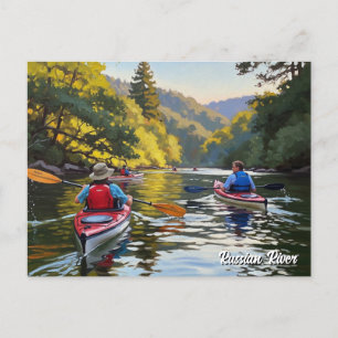 Kayaking in Russian River California Travel Vykort