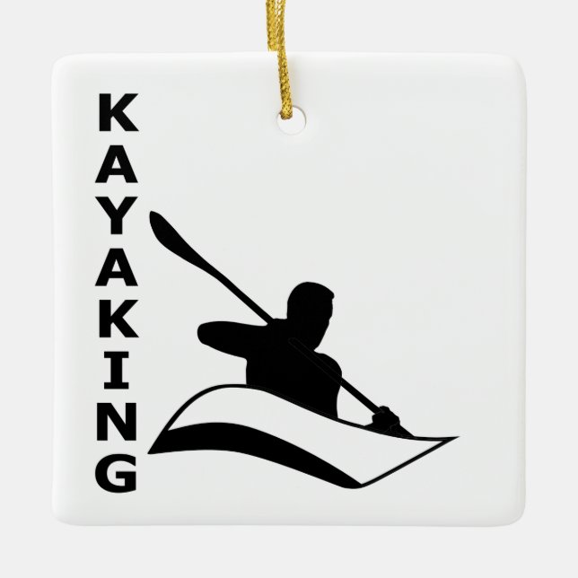 Kayaking Julgransprydnad Keramik (Framsida)