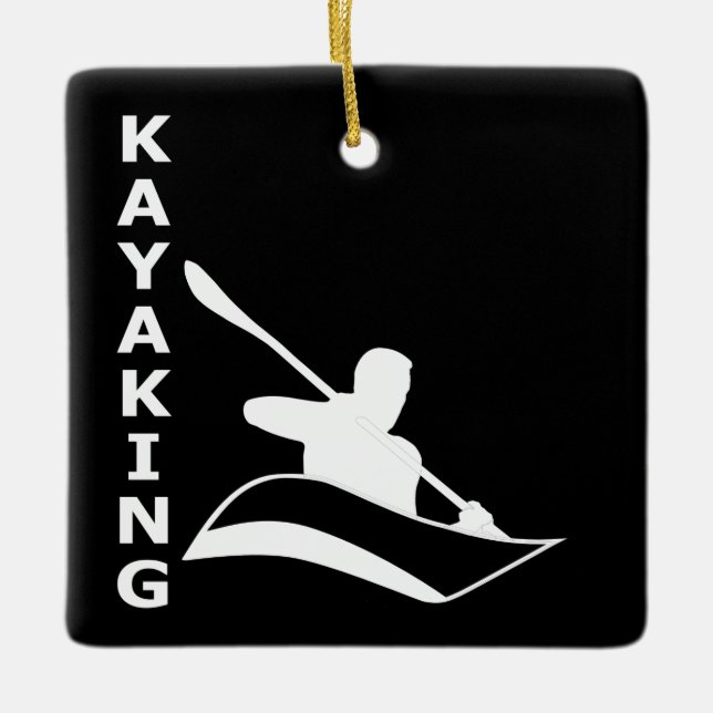 Kayaking Julgransprydnad Keramik (Framsida)