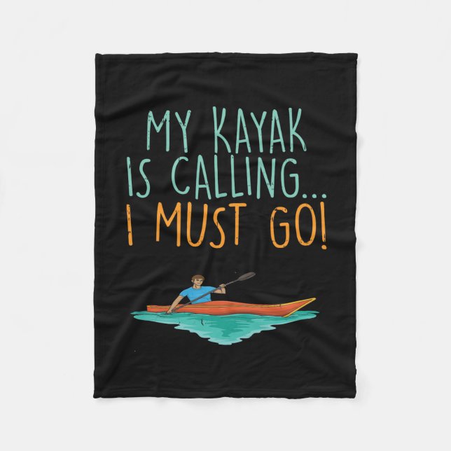 Kayaking Kayak Gift Fleecefilt (Framsidan)