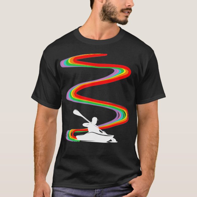 Kayaking Kayak Rainbow Pride _1  T Shirt (Framsida)