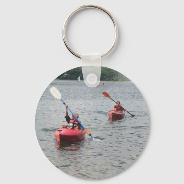 Kayaking Kids Keychain Nyckelring (Framsida)