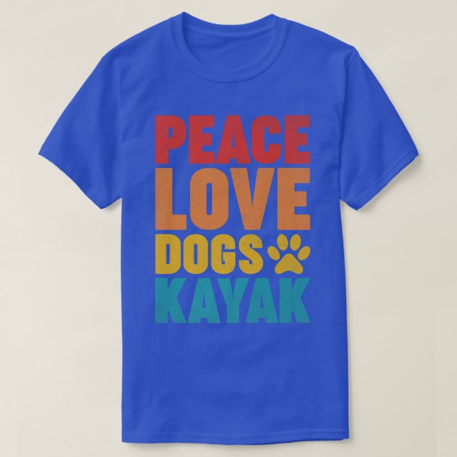 Kayaking Lover Retro Style Peach Love Dogs Kayak P T Shirt (Design framsida)