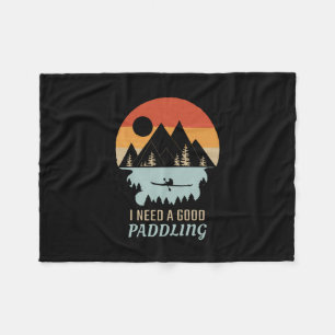 Kayaking Mountains Retro Fleecefilt