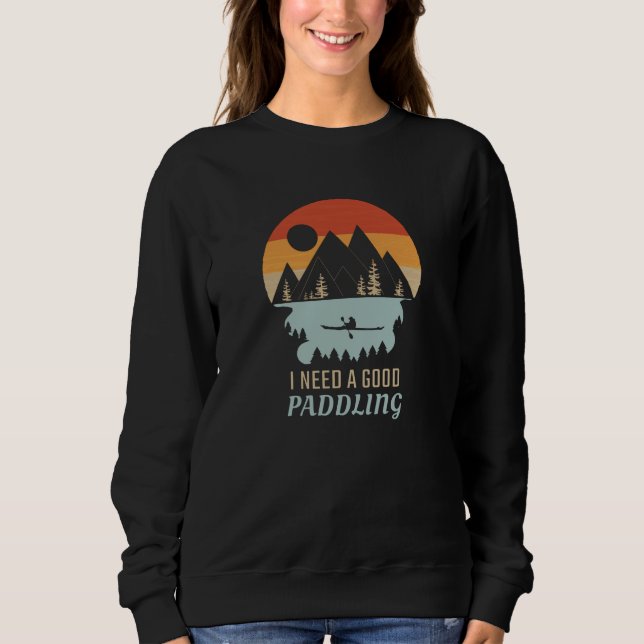 Kayaking Mountains Retro T Shirt (Framsida)