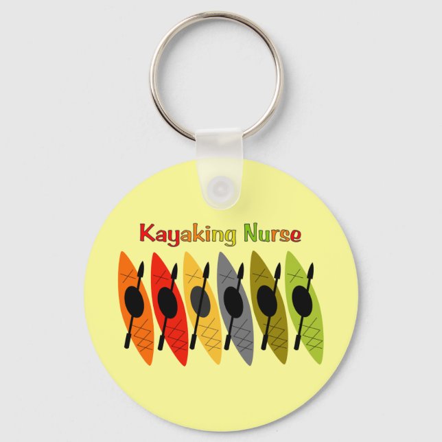 Kayaking Nurse T-Shirts and Gifts Nyckelring (Framsida)
