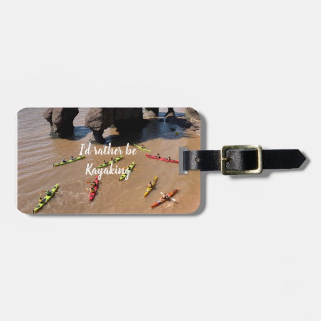 Kayaking on Atlantic Ocean Luggage Tag Bagagebricka (Horisontell Framsida)