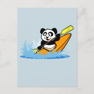 Kayaking Panda Vykort