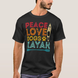 Kayaking Peach Kärlek Hundar Kayak T Shirt