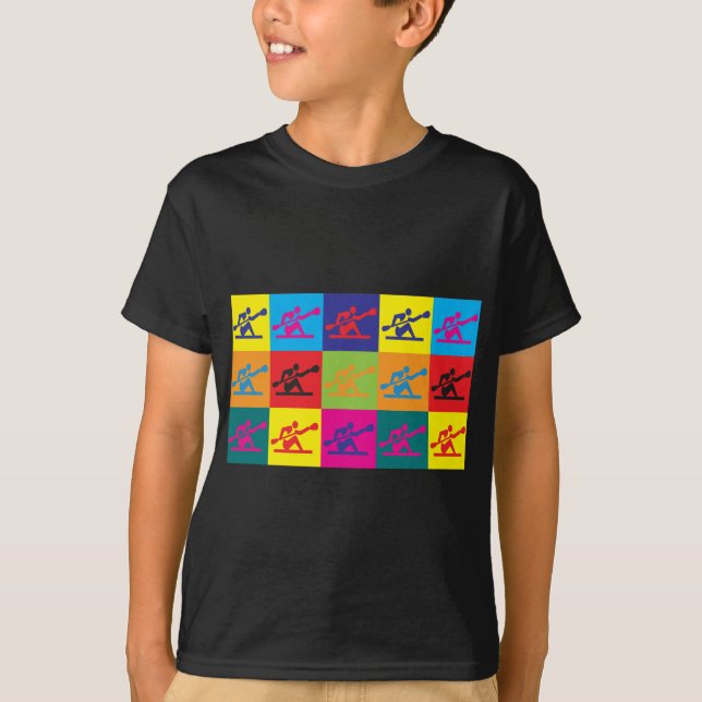 Kayaking popkonst t-shirt (Framsida)