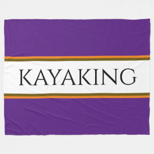 KAYAKING Roligt Lila Vit Orange Tävla Rand Fleecefilt