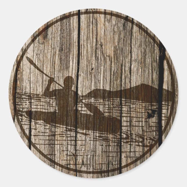 Kayaking Runt Klistermärke (Framsida)