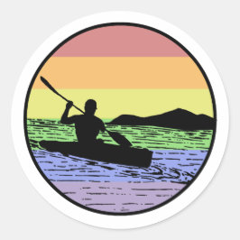 Kayaking Runt Klistermärke