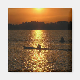 Kayaking solnedgång magnet