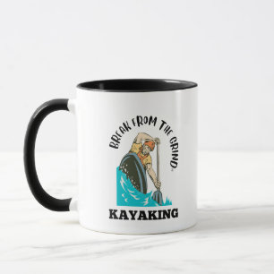 Kayaking (Svart) Kaffe Mugg