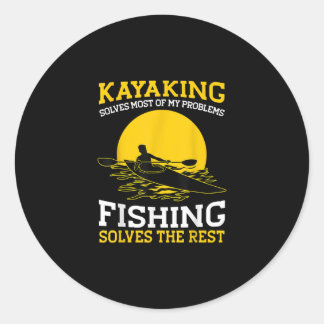 Kayaking T Shirt Canoeing Kayak Angler Fishing Runt Klistermärke