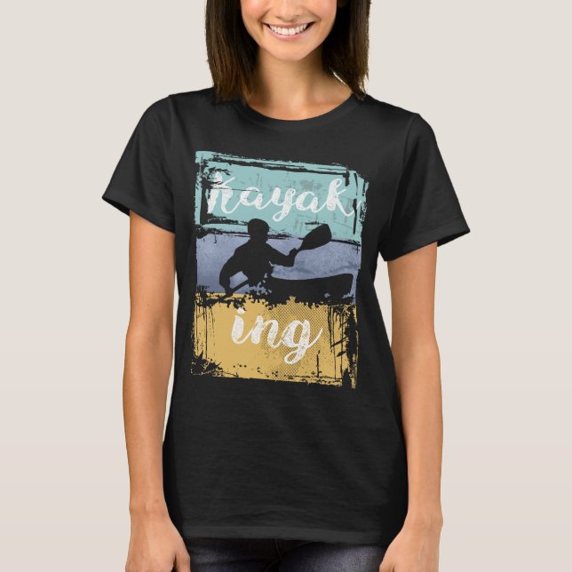 Kayaking Tee - Vintage Retro Kayak (Framsida)