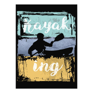 Kayaking Tee - Vintage Retro Kayak Fototryck
