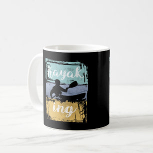 Kayaking Tee - Vintage Retro Kayak Kaffemugg