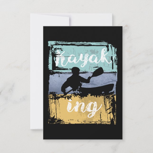 Kayaking Tee - Vintage Retro Kayak OSA Kort (Framsida)