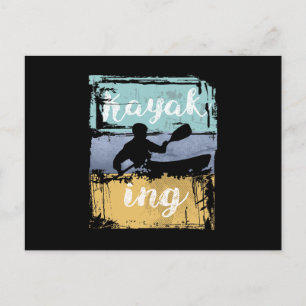 Kayaking Tee - Vintage Retro Kayak Vykort