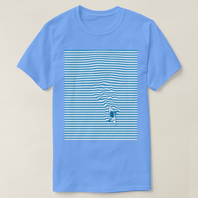 Kayaking the Blue and White Optical Illusion Graph T Shirt (Design framsida)