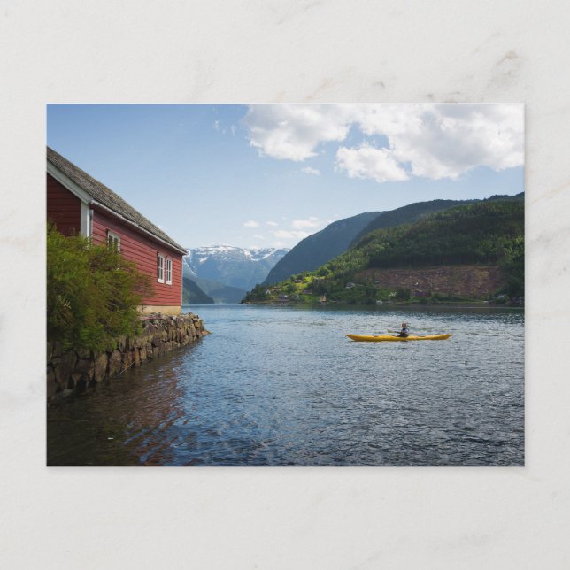Kayaking the Hardangerfjord in Norge Vykort (Framsida)