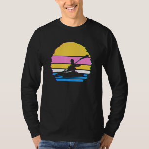 Kayaking Vaporwave Silhouette Canoeing Kayak Aesth T Shirt