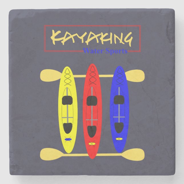 Kayaking vatten sport - themed grafiskt underlägg sten (Framsidan)