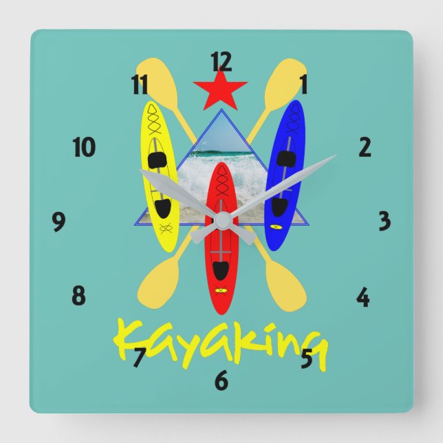 Kayaking Vatten sport ThLED Graphic Fyrkantig Klocka (Framsida)