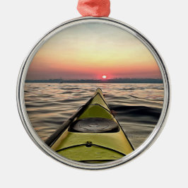 Kayaking vid Sunset Framed jul Ornament