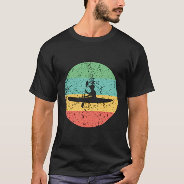 Kayaking Vintage Retro Kayak T Shirt (Framsida)